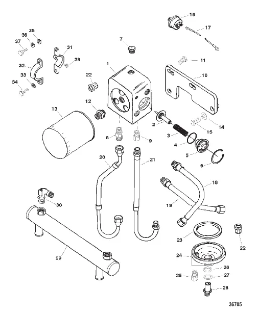 Oil Cooler Oil Filter and Adapter