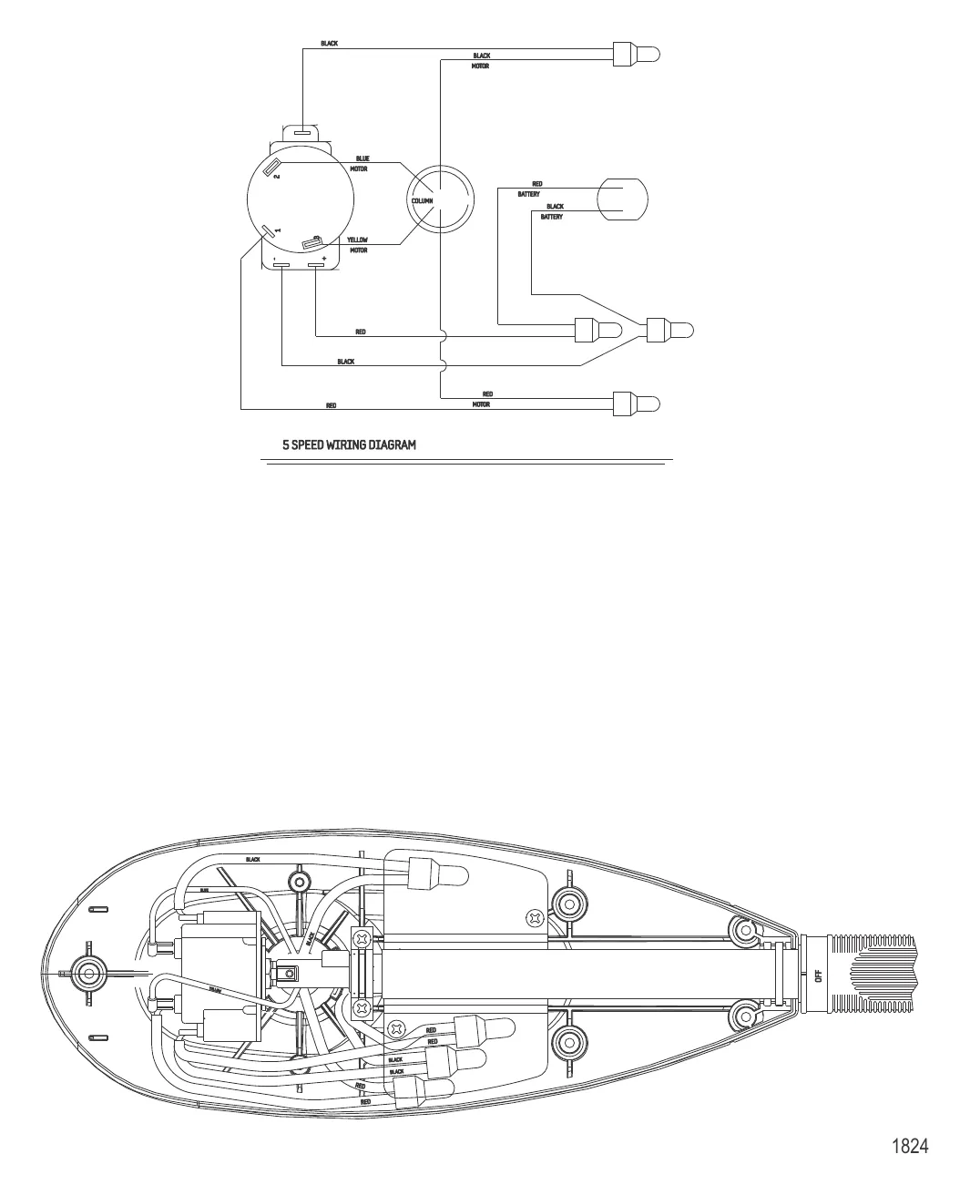 Схема электрических подключений (Модель FW54HB) (без быстроразъемного соединения)
