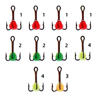 Тройник для рыбалки с каплей №2 (набор)