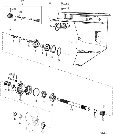 Gear Housing Propeller Shaft - 1.83:1 Gear Ratio