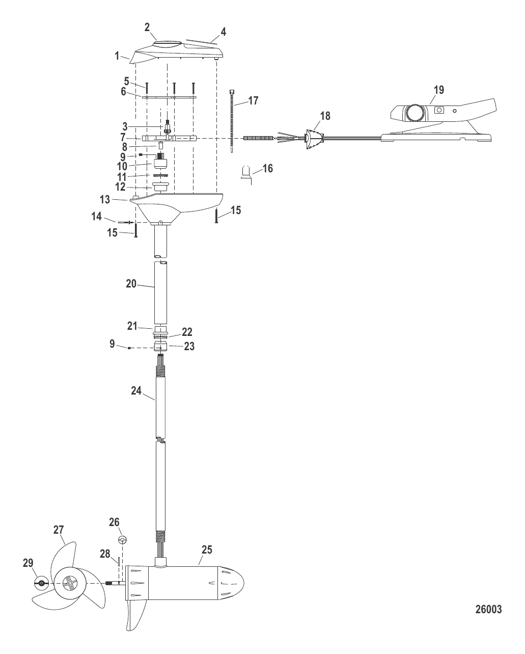 Двигатель для тралового лова в сборе (Brute 67FB) (24 В)