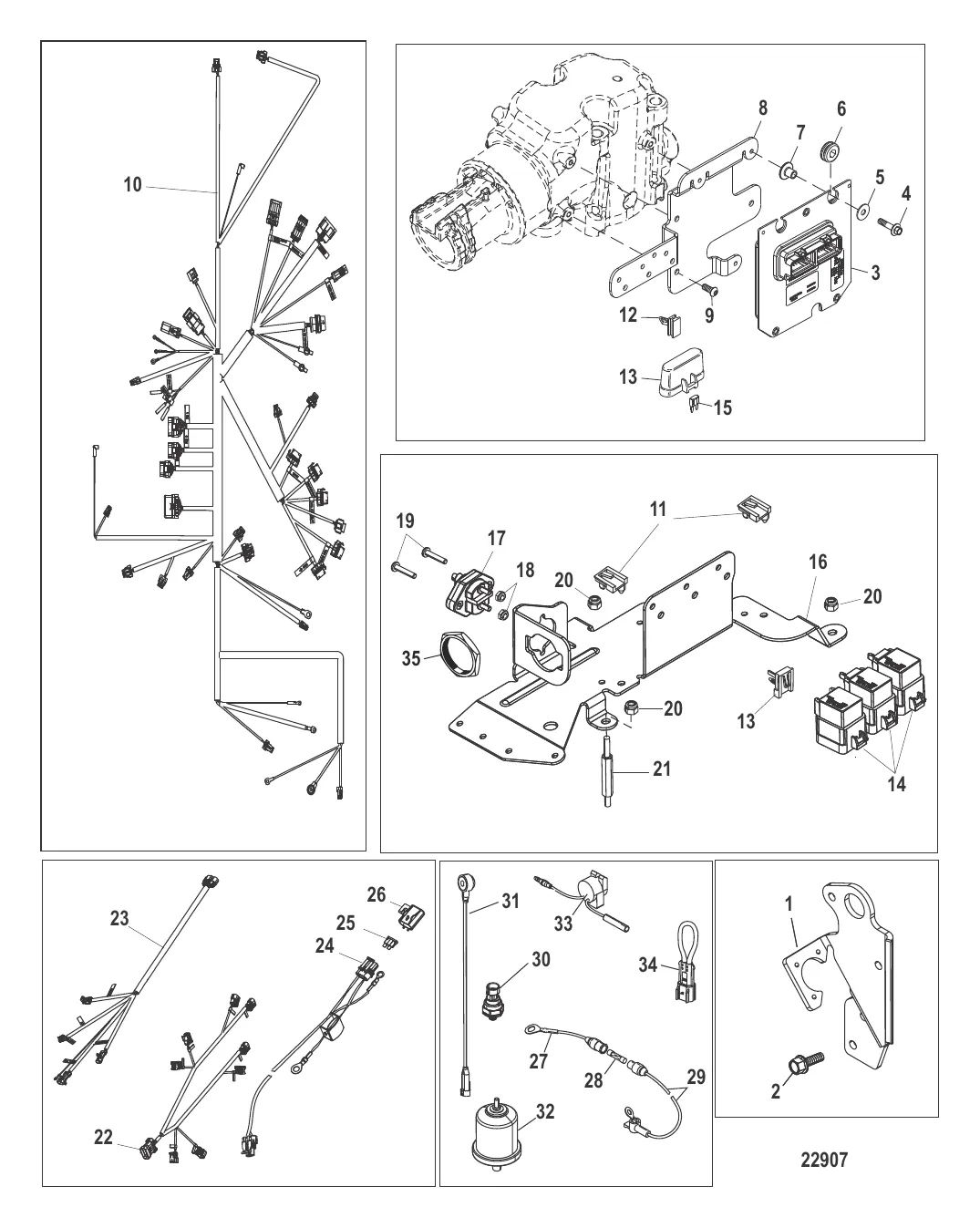 Электрические компоненты Механический (с/н 1A091517 и ниже)