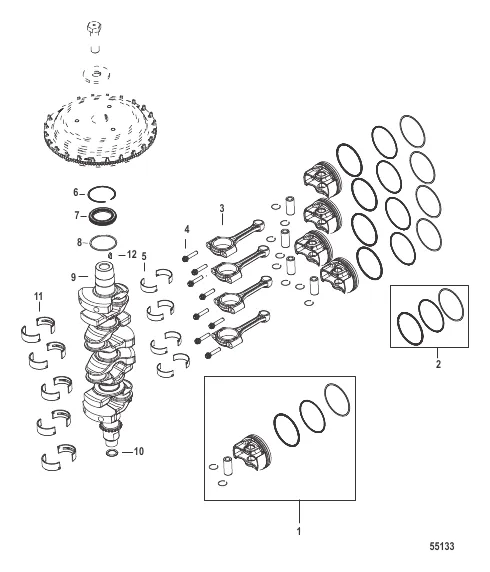 Crankshaft, Pistons and Connecting Rods