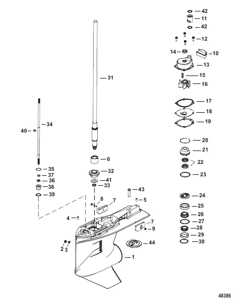 Gear Housing, Driveshaft, Standard/Counter