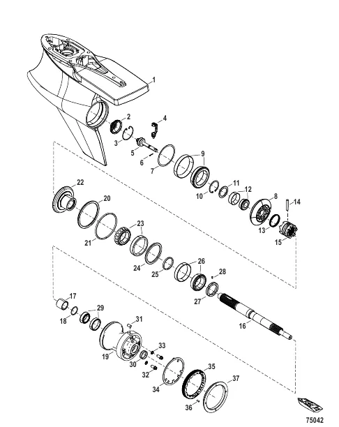 Gear Housing Prop Shaft-Counter Rotation, Sport Master