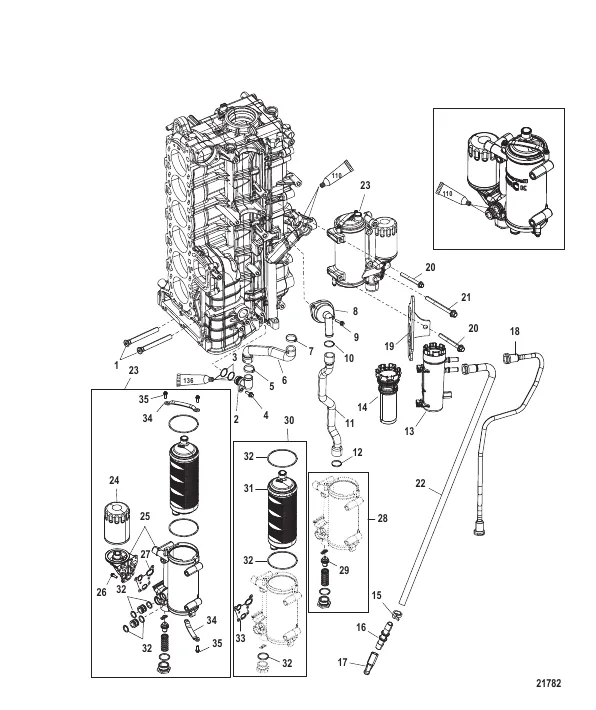 Starboard Cylinder Block/Oil Cooler