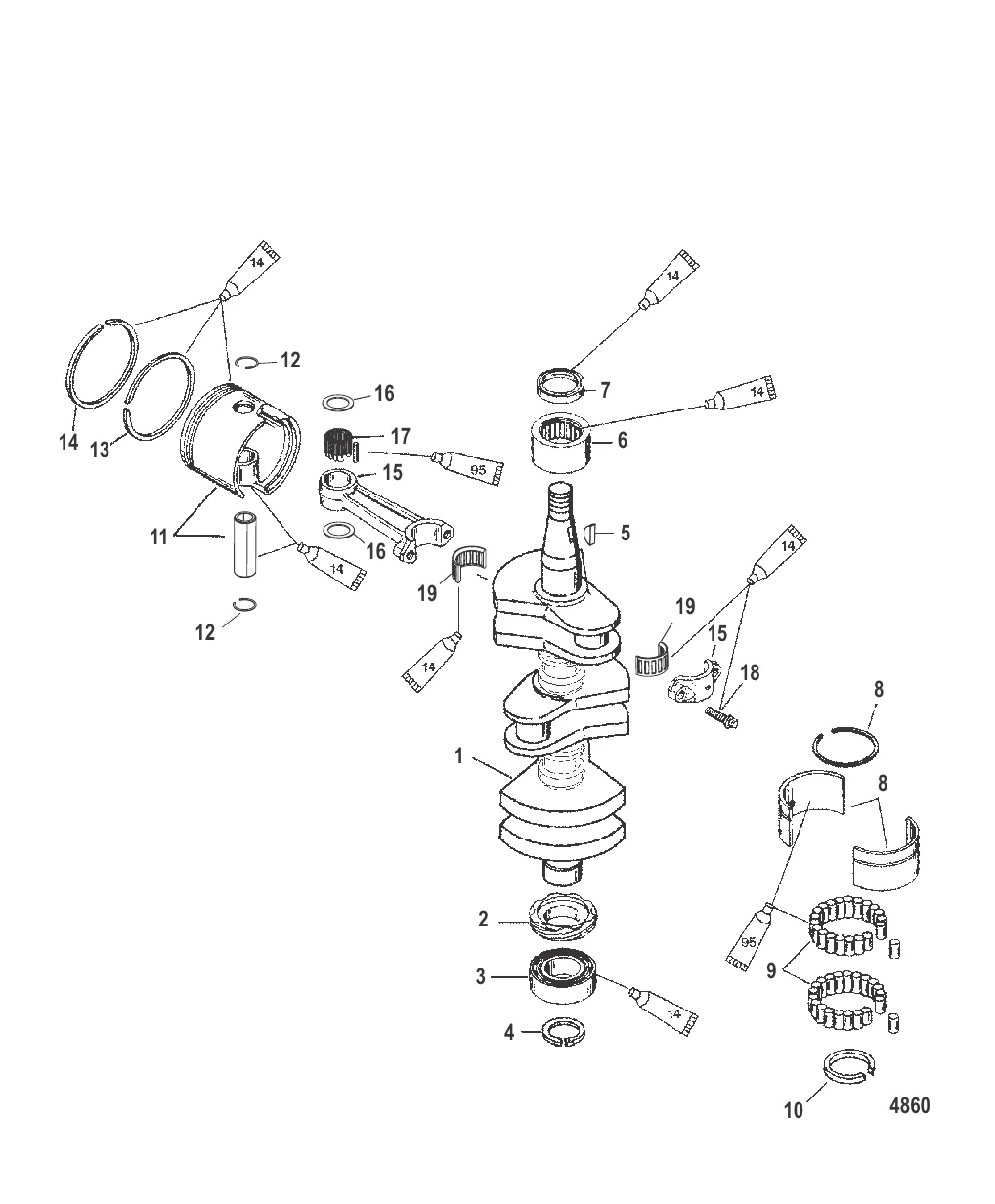 Crankshaft Pistons and Connection Rods