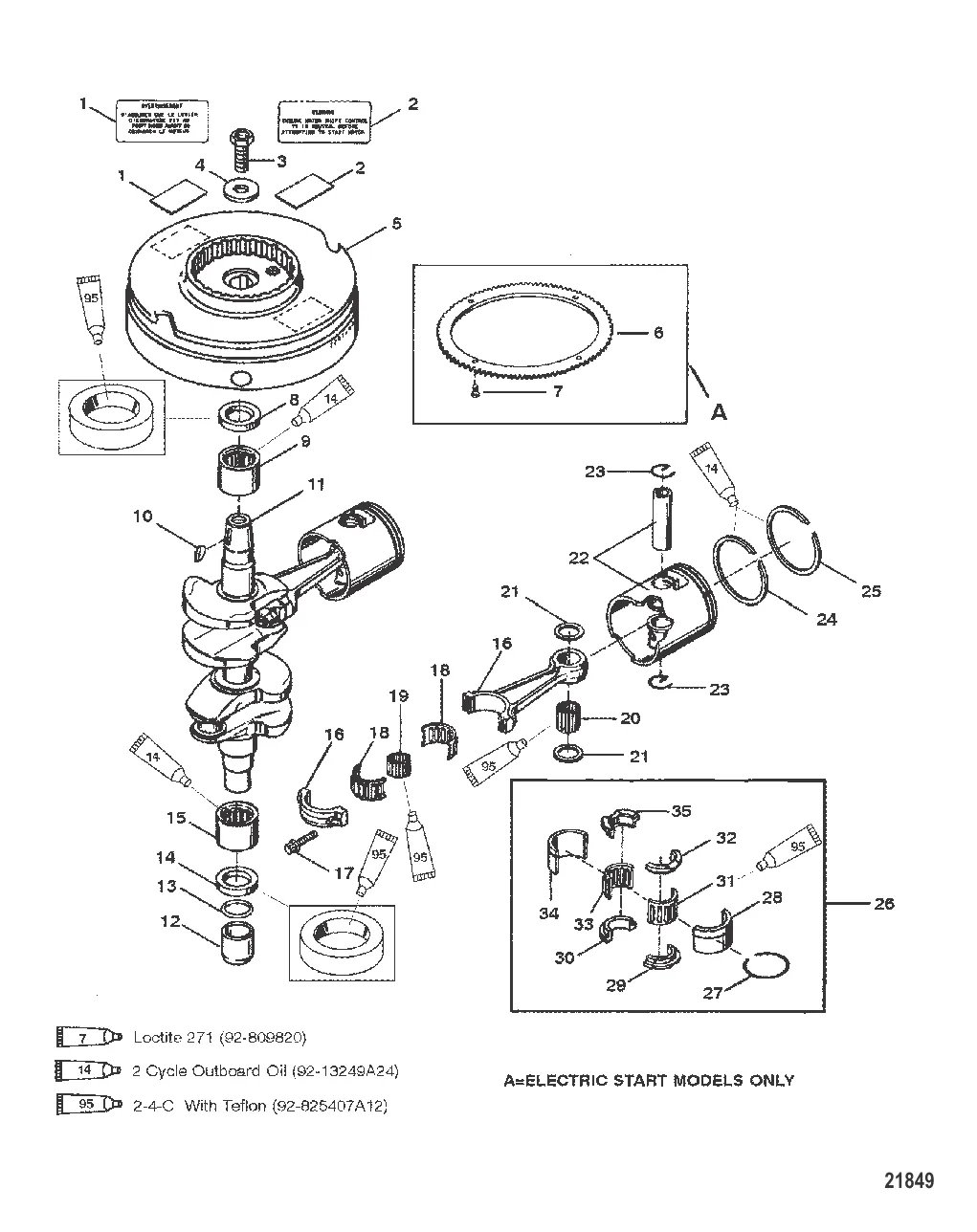 Crankshaft, Pistons and Flywheel