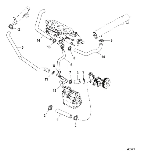 Cooling System Raw Water Components, Starboard