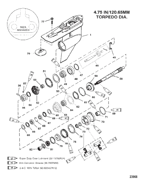G/HSG ГРЕБНОЙ ВИНТ – ПРОТИВОВР., G438000 И ВЫШЕ – 1623-822442C3