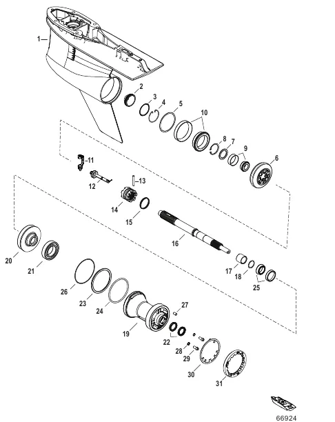 Gear Housing Prop Shaft - Standard Rotation, 4.80 Torpedo