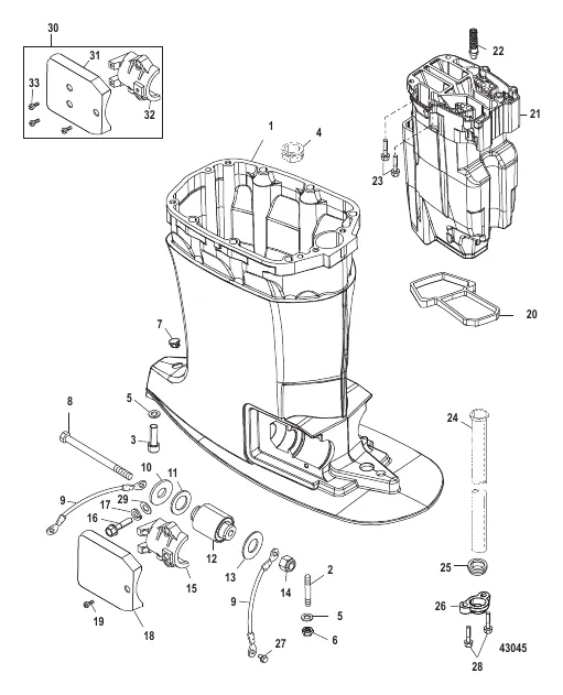 Driveshaft Housing and Exhaust Tube