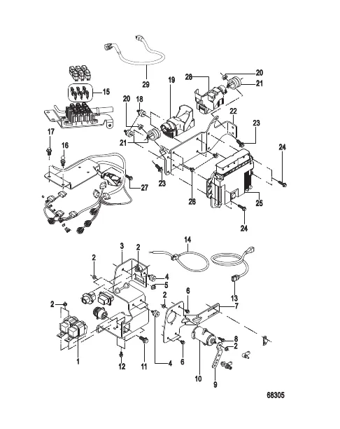 Electrical Components Control Module and Brackets