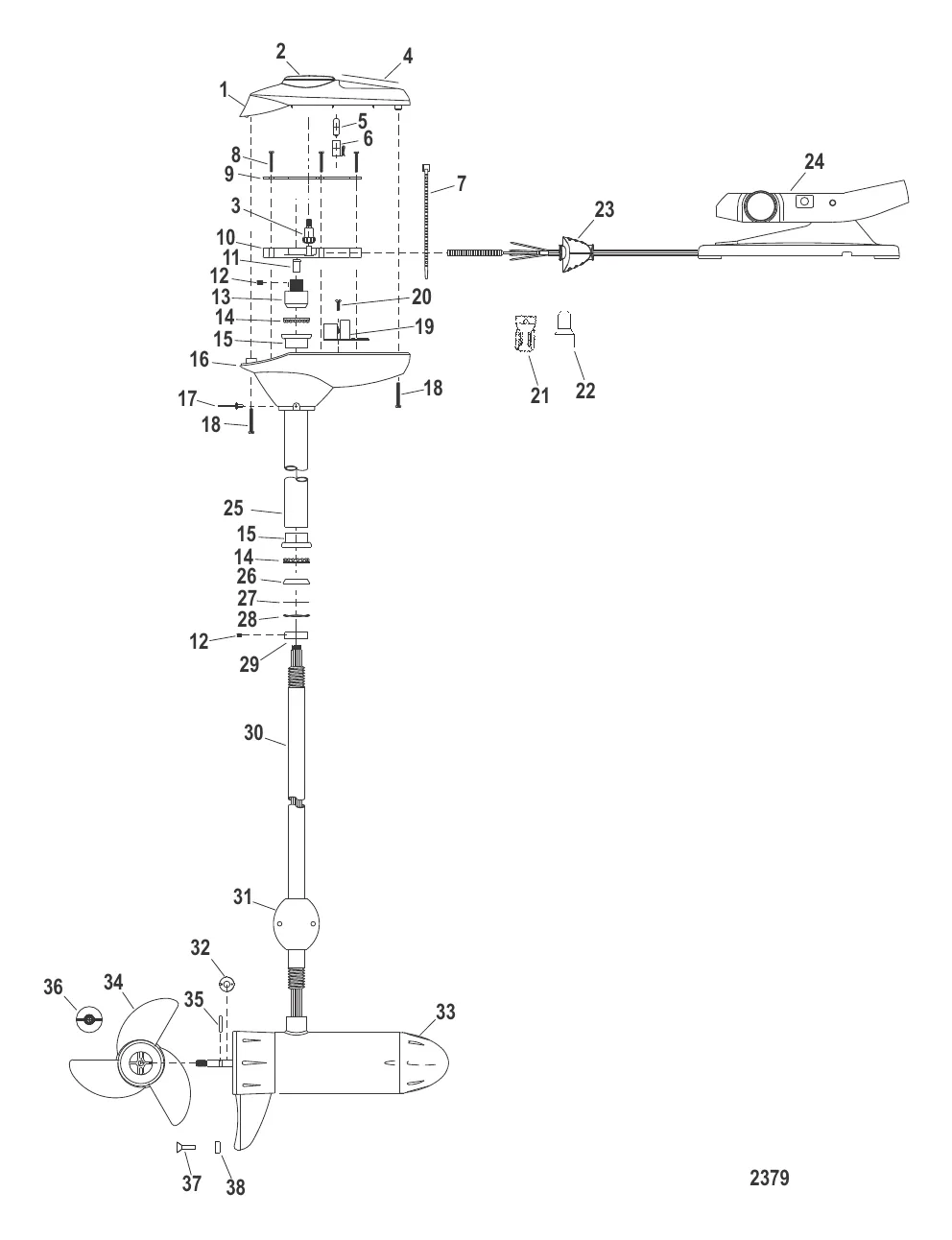 Двигатель для тралового лова в сборе (Модель SW82FBD / SW82FBV) (24 В)
