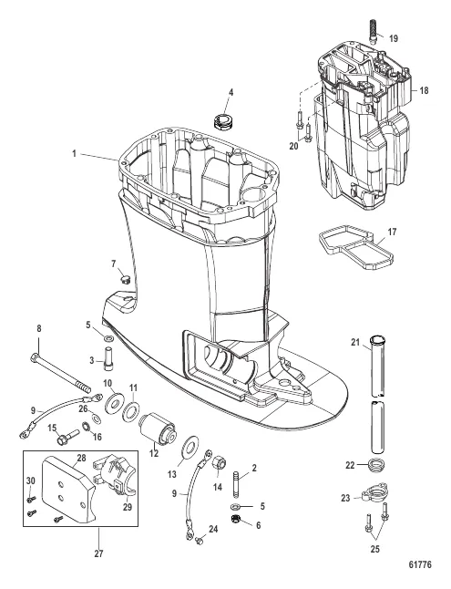 Driveshaft Housing and Exhaust Tube