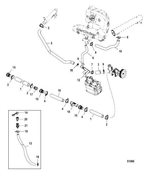 Cooling System Raw Water Components, Starboard