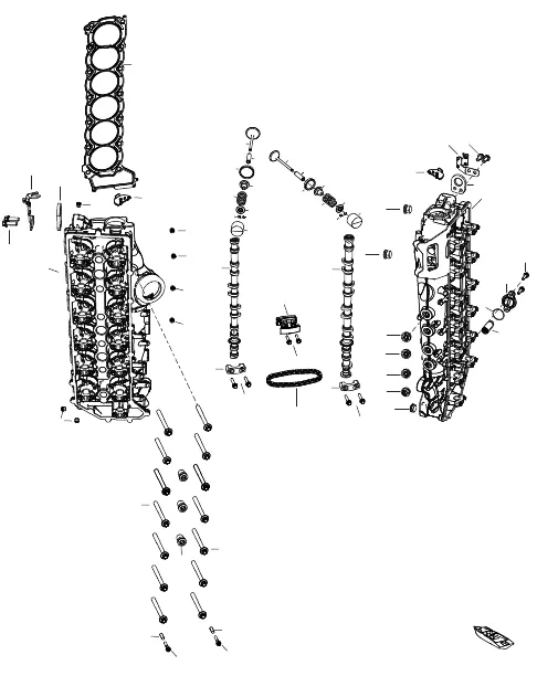 Cylinder Head and Camshaft Serial 3B332191 and Below