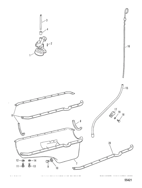 OIL PAN AND OIL PUMP STAMPED OIL PAN