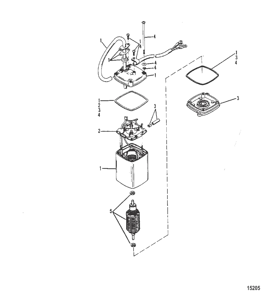 Электродвигатель усилителя дифферента (Исп. с насосом системы дифферента, конструкция II)
