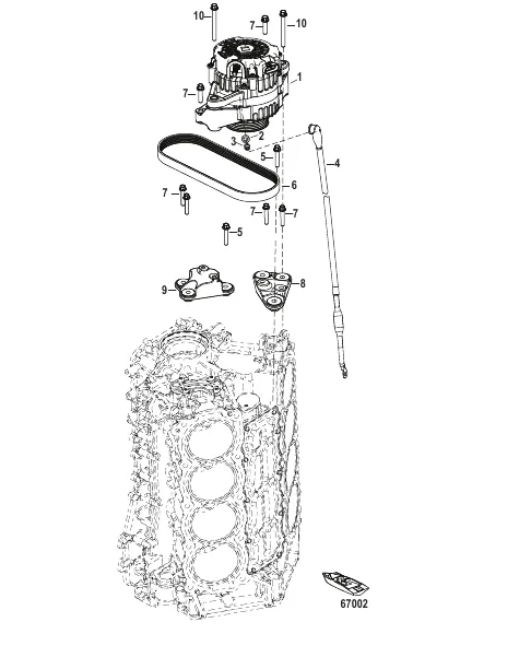 Alternator Mounting/Belt 3B056352 and Below
