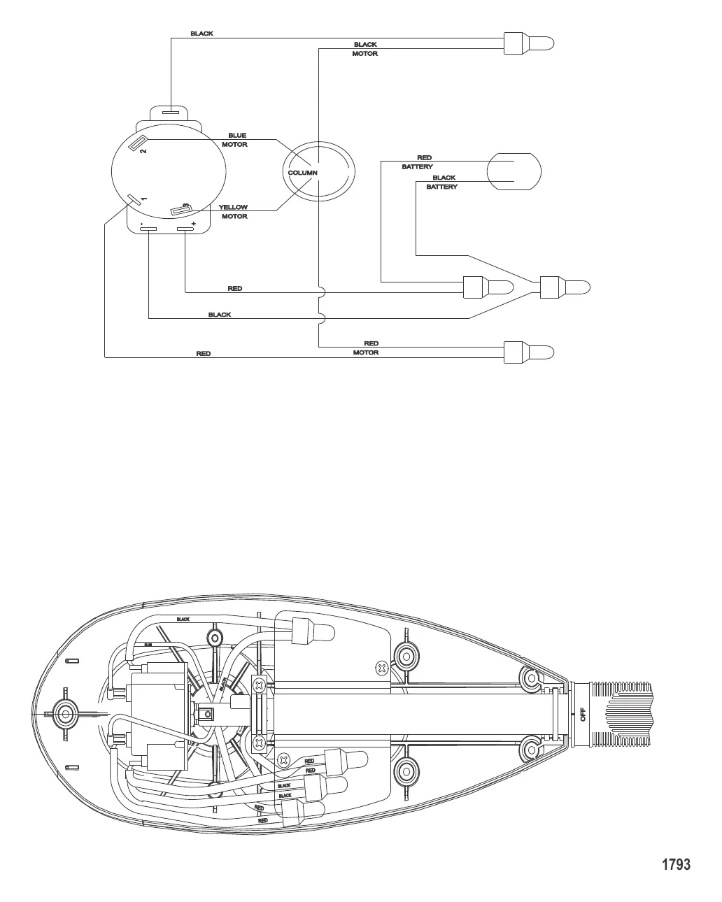 Схема электрических подключений (Модель T46) (без быстроразъемного соединения)