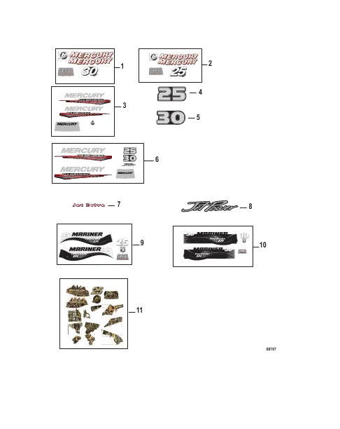 Decals Top Cowl - Serial #0R991812 and Below