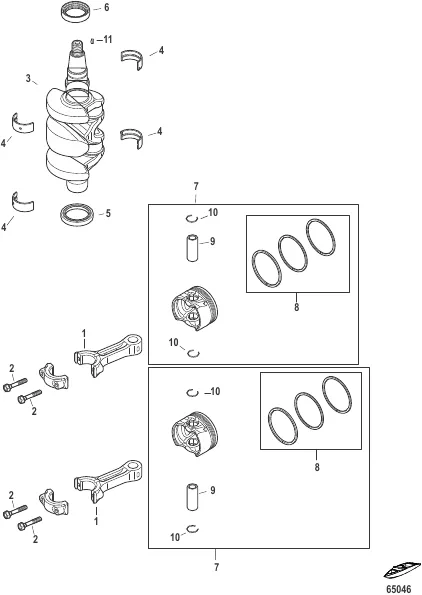 Crankshaft, Pistons and Connecting Rods