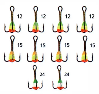 Тройник для рыбалки с каплей №1 (набор)