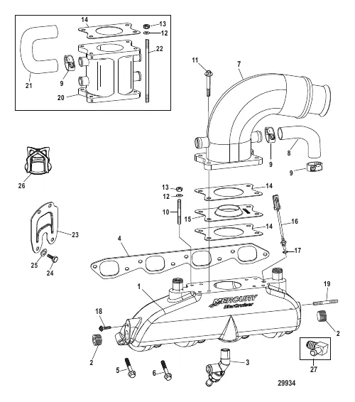 Exhaust Manifold Elbow and Riser