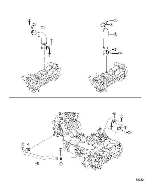 Cooling System Hoses, Heat Exchanger and Thermostat Housing