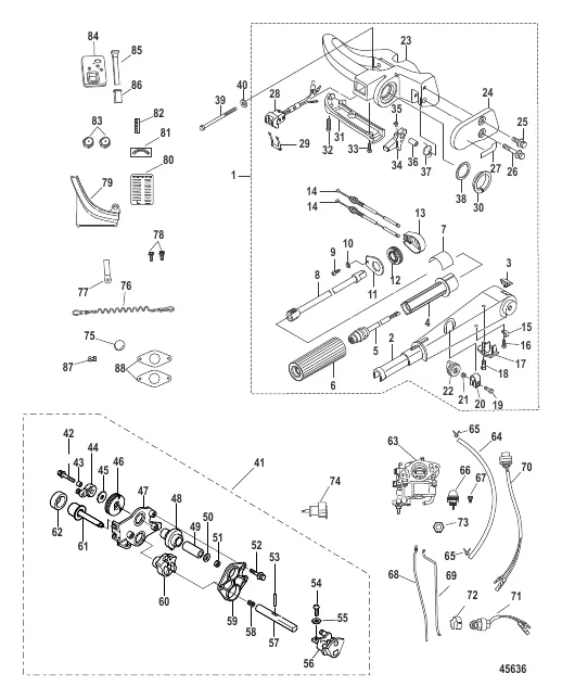 Tiller Handle Conversion Kit 9.9 Hp Electric - 8M0051064
