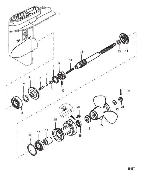 Gear Housing Propeller Shaft -1.92:1 Gear Ratio