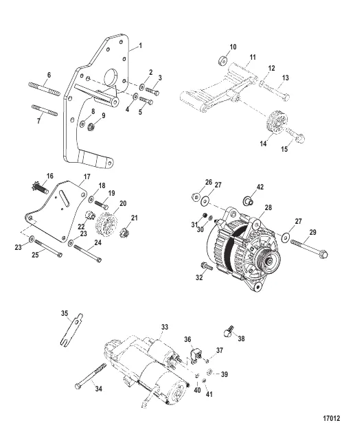 Electrical Components (Starter And Alternator Mount)