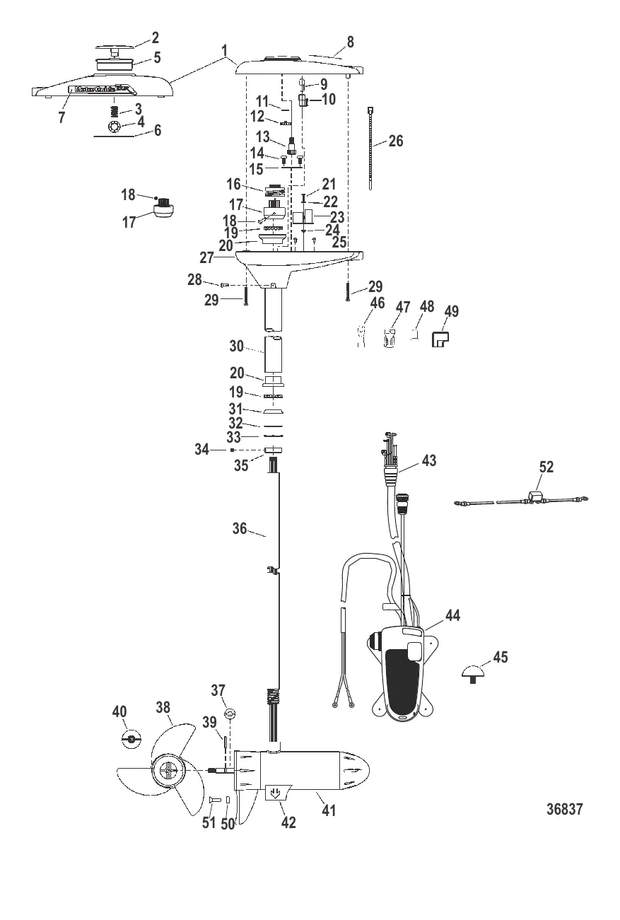 Двигатель для тралового лова в сборе (TR109PFB / TR109PFBD) (36 В)