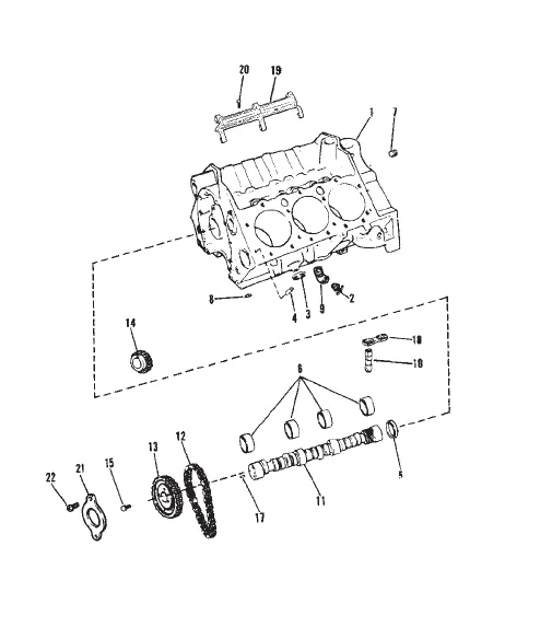 CYLINDER BLOCK AND CAMSHAFT