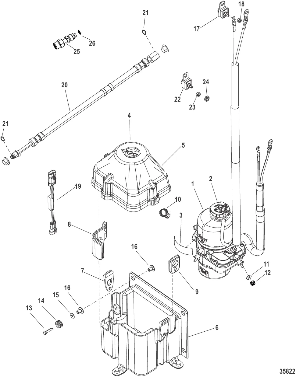 Комплект насоса – рулевой механизм с усилителем (4-24 фт.)