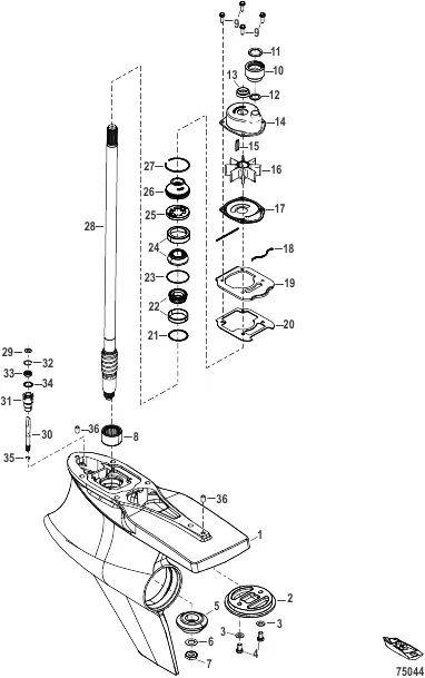 Gear Housing Driveshaft, Sport Master