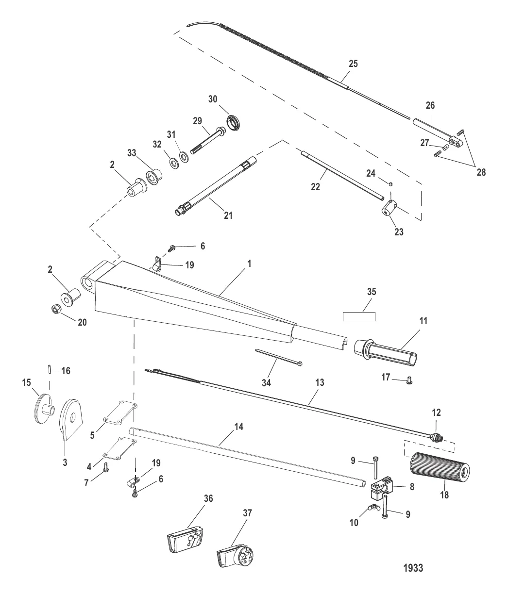 Комплект румпельной рукоятки 75–90 л. с. (816366A30/A31/A32/A34/A42)