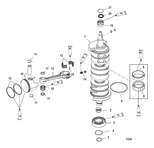 Crankshaft, Pistons and Connecting Rods