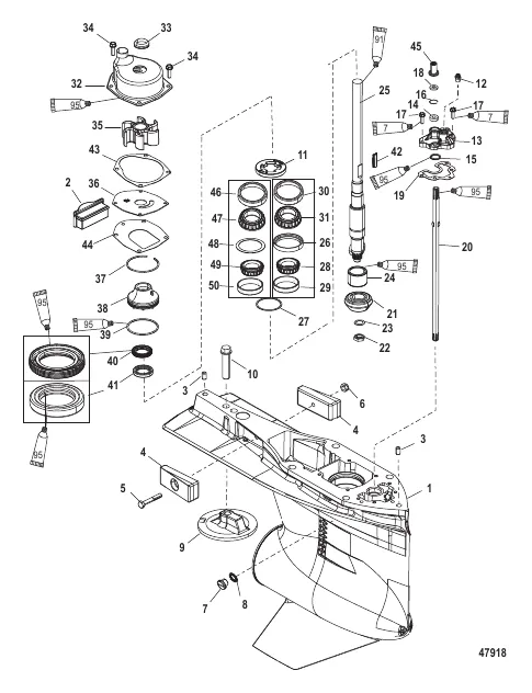 Gear Housing Driveshaft, 4.80 Torpedo