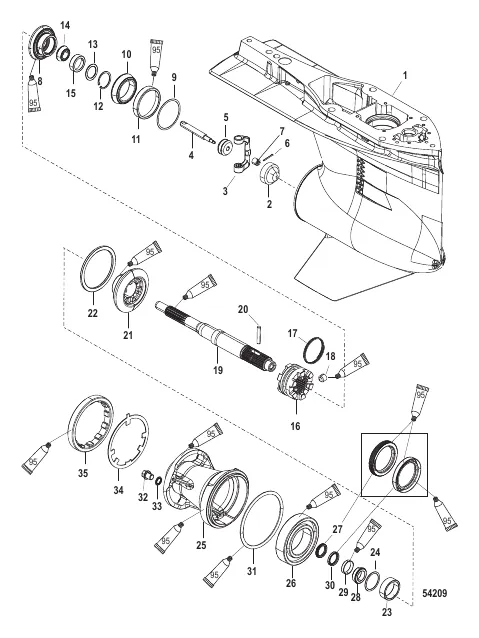 Gear Housing Prop Shaft-Standard Rotation, 4.80 Torpedo 2B026817 and Up