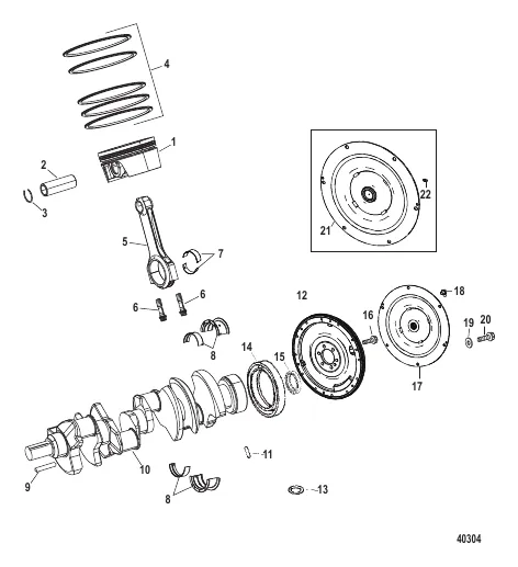 Engine Comp. (Crankshaft/ Piston/ Conn. Rods) Bravo