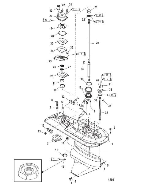 Gear Housing Drive-2.33:1-USA-0T625304/BEL-0P216185 and Up