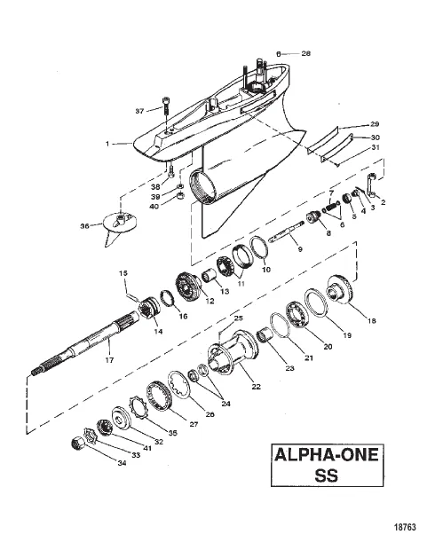 GEAR HOUSING ASSY (PROPSHAFT) (ALPHA ONE-SS)