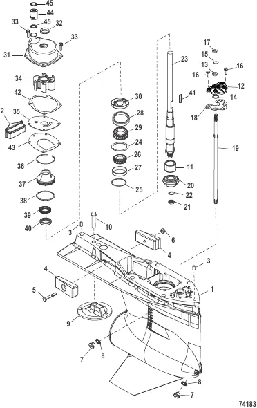 Gear Housing, Driveshaft, Standard SEAPRO 3B111735 and Up