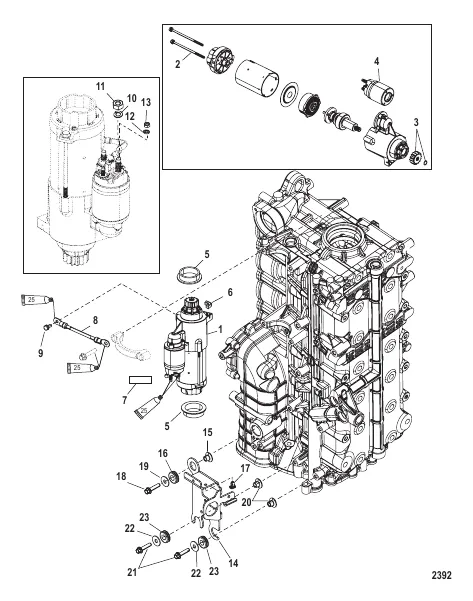 Starter Motor/Electrical Cable Bracket Mounting
