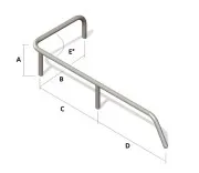 Поручень кормовой правый борт (4 стойки) под заказ