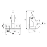 Блок трехшкивный двухобушковый вертлюжный 29мм