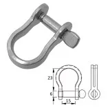 Скоба такелажная плоская с винтовым пальцем  6 мм
