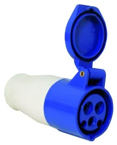 Розетка с крышкой 16A, 220-240V, синяя